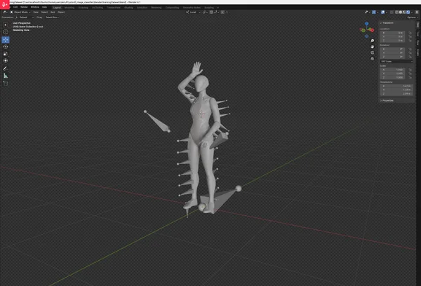Blender multi-camera rig for synthetic data capture