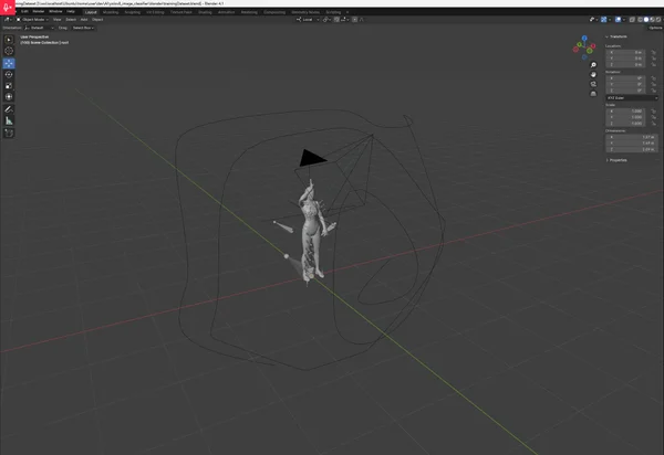 Blender dataset capture volume with 3D figure
