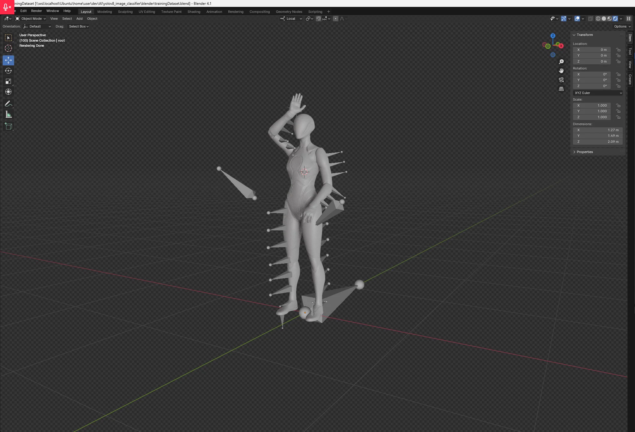 Blender multi-camera rig for synthetic data capture